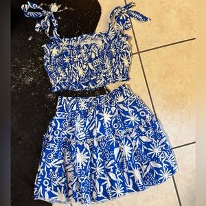 Pink Lily Blue and White Floral Set